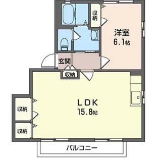 サニーハイツ駒ヶ橋【1階】の間取り