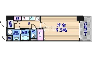 エスリード長堀タワー【10階】の間取り