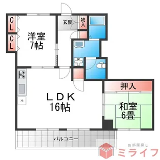 ガーデンハイツ加美B棟の間取り