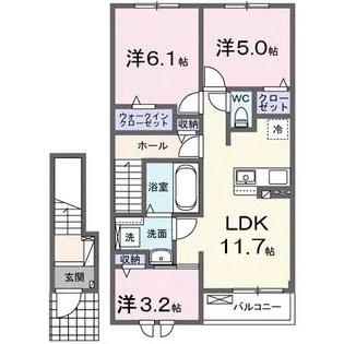シンシア甲南II【2階】の間取り