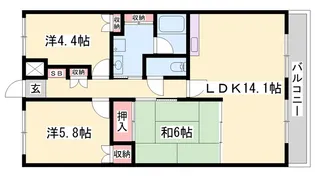バレルビラ【5階】の間取り