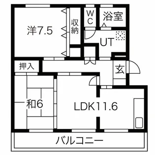 ビュークレスト高良内【1階】の間取り