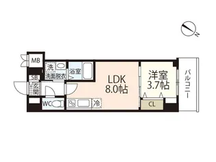 S-RESIDENCE広島駅enable【6階】の間取り