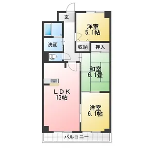 エコーフェニックス伏屋【5階】の間取り