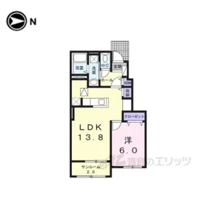 ヴァンセットアムール1【1階】の間取り