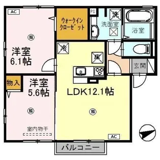 Toujors (トゥージュール) A棟【1階】の間取り