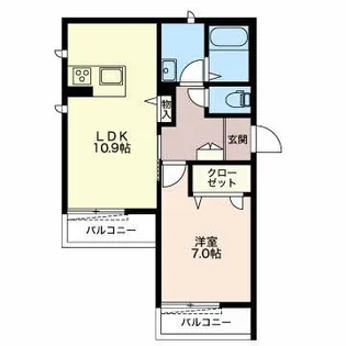 セントポーリア F棟【1階】の間取り
