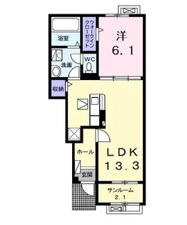 ベルミラB【1階】の間取り