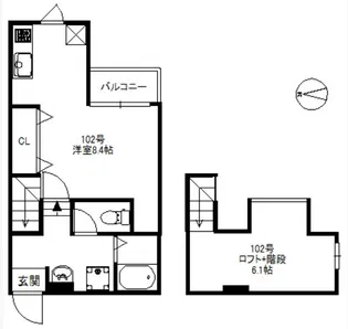 メゾンソレイユ那珂【2階】の間取り