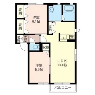 エーデルハイムA【1階】の間取り