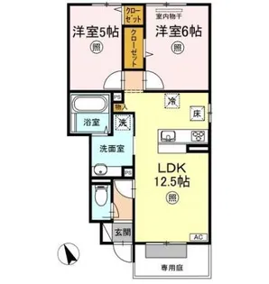 フェリス ディアA棟【1階】の間取り