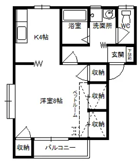 カナリヤハイツ【1階】の間取り