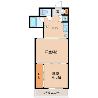 シャングリラ福沢【1階】の間取り