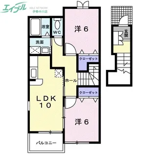 シュープリーム A棟【2階】の間取り