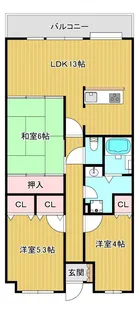 朝倉グリーンマンション【1階】の間取り