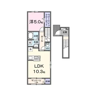 ヒカルサつくば要ウエストI【2階】の間取り