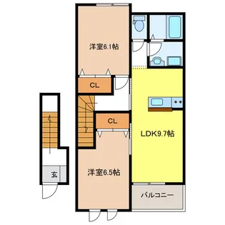 アンジェリーク【2階】の間取り