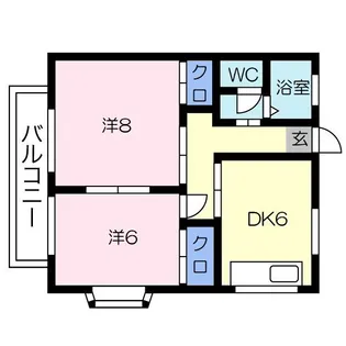 レインボーハイツ【1階】の間取り