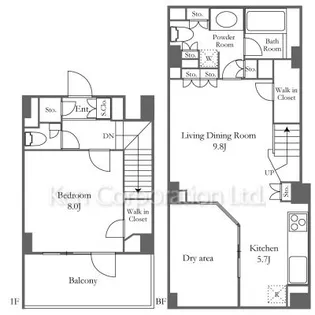 レジディア白金高輪【1階】の間取り