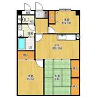 サンライズ津福【3階】の間取り