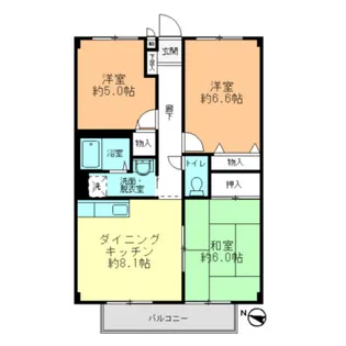 フォブール福原【2階】の間取り