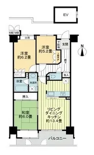 サーパス木田町【10階】の間取り