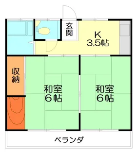 マンション西向浜【2階】の間取り