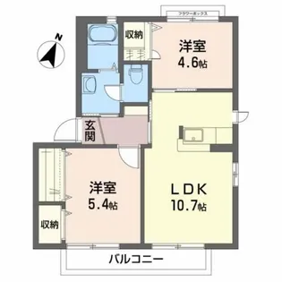 メゾン八山田E【1階】の間取り