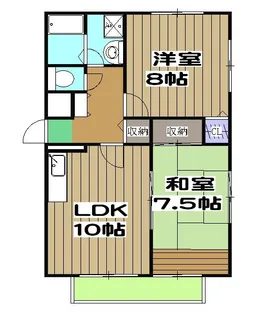 2LDKの間取り画像