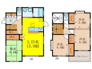 大阪府吹田市千里丘中【一戸建】の間取り