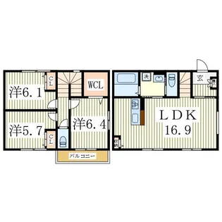 ラシーネ松ヶ丘B棟の間取り