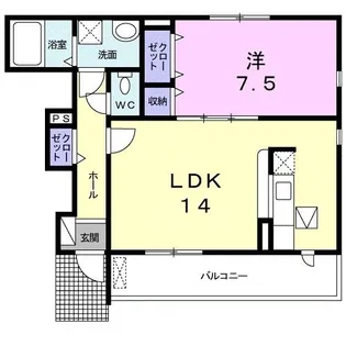 ジュゲーム・マセキ【1階】の間取り