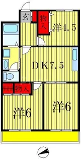 リベイラ北松戸【1階】の間取り