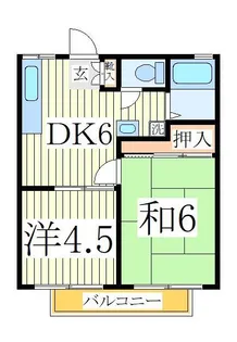 スカイハイツB【2階】の間取り