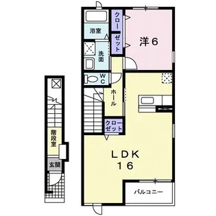 1LDKの間取り画像