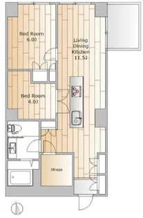 ペアシティルネッサンス高輪【9階】の間取り