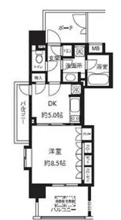 東京都港区三田5【マンション】の間取り
