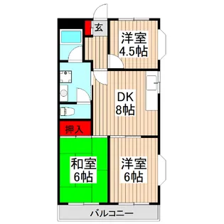 ガーデニア【2階】の間取り