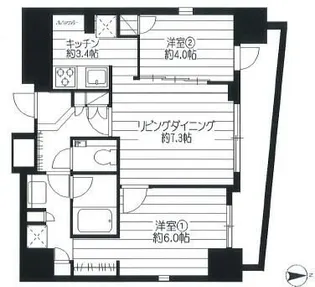東京都文京区後楽2【マンション】の間取り