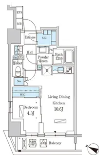 パークアクシス神保町【6階】の間取り