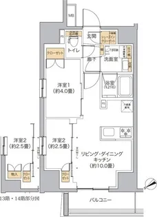 東京都新宿区西新宿7【マンション】の間取り