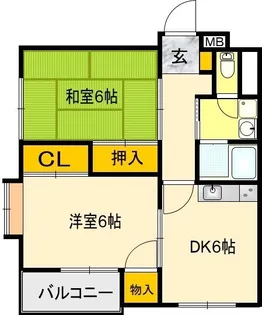 シャンブル筑紫【3階】の間取り