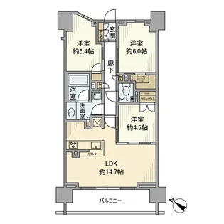 ザ・パークハウス町田フロント【13階】の間取り