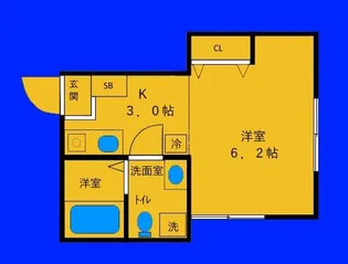 グランドスカイ東白楽【1階】の間取り