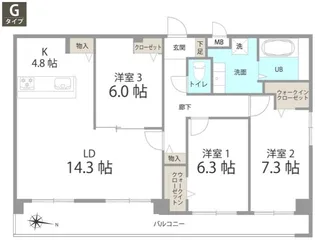La Grande大濠【5階】の間取り