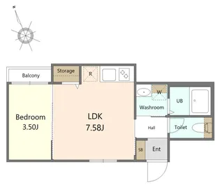 (仮称)二軒茶屋アパート【1階】の間取り