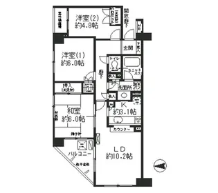 港北ニュータウンセンター南パーク・ホームズ【4階】の間取り