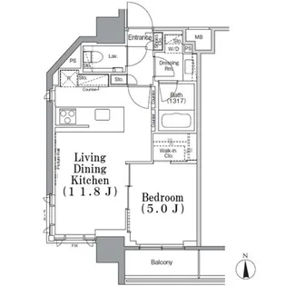 パークハビオ飯田橋【5階】の間取り