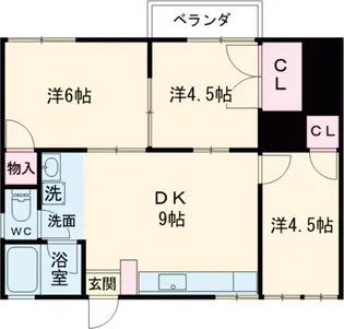アクア上白川B棟【1階】の間取り