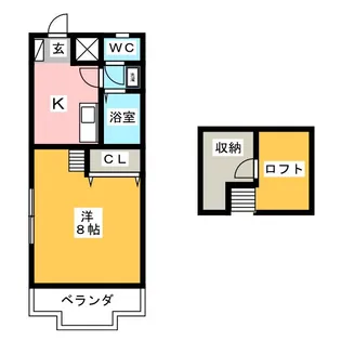 雀屋E棟【3階】の間取り